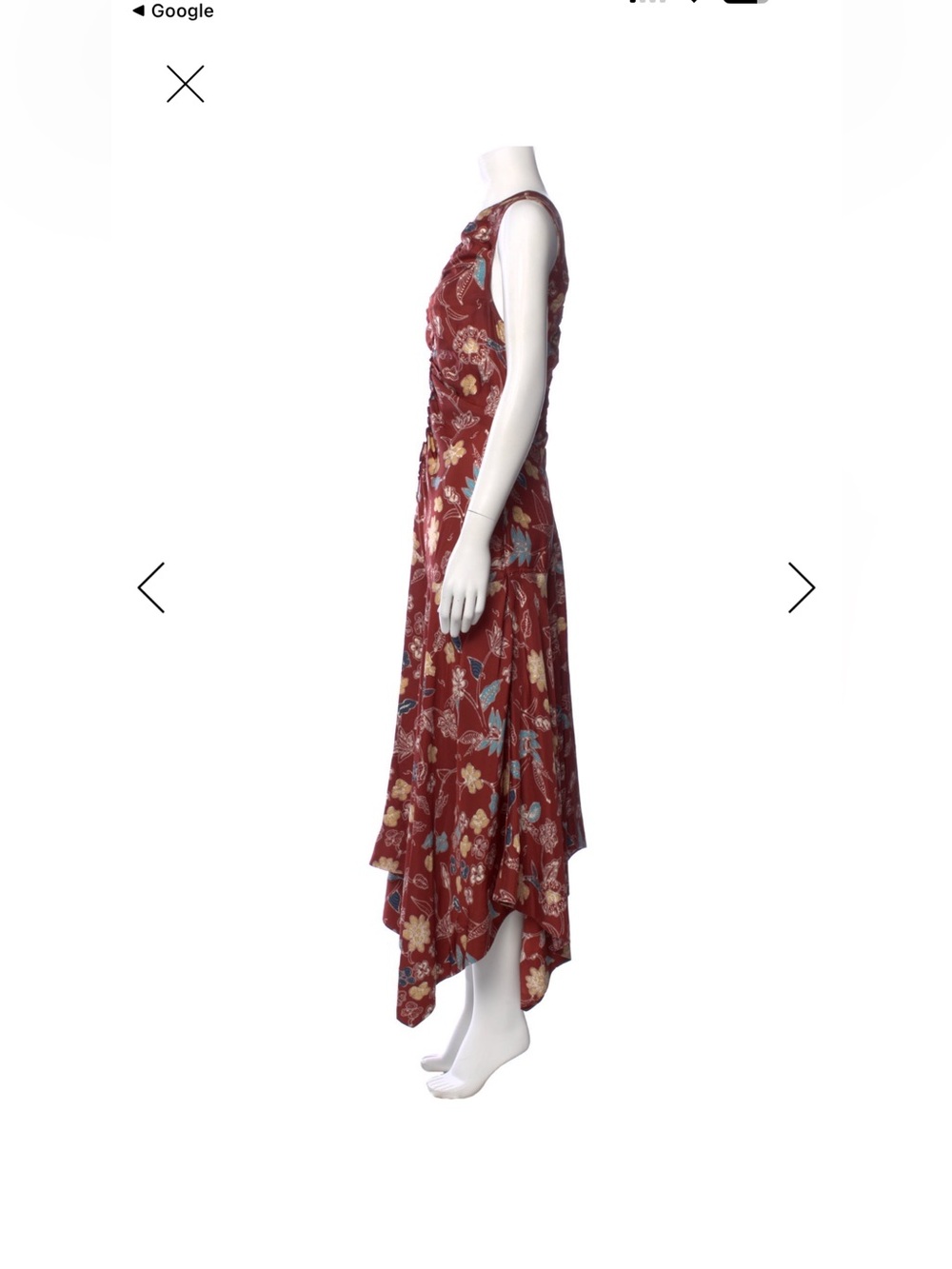 Ulla Johnson Silk Floral V-Neck Evening Gown- Size 4 - Picture 9 of 9